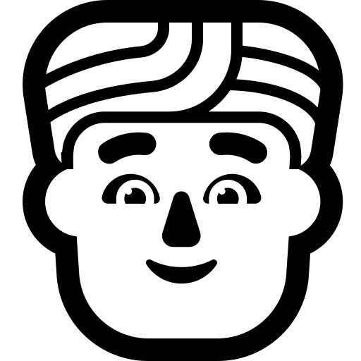 Man Wearing Turban (High Contrast) Free Open-Source SVG Icon (Fluent Emoji High Contrast)