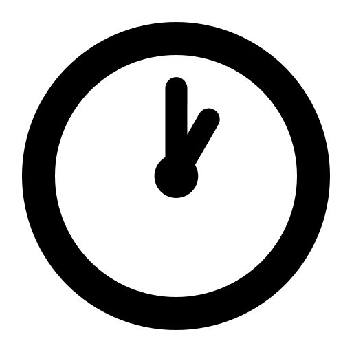 One O'Clock Time (High Contrast) Free Open-Source SVG Icon (Fluent Emoji High Contrast)