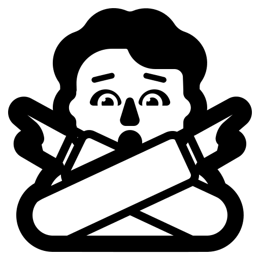 Person Gesturing No (High Contrast) Free Open-Source SVG Icon (Fluent Emoji High Contrast)