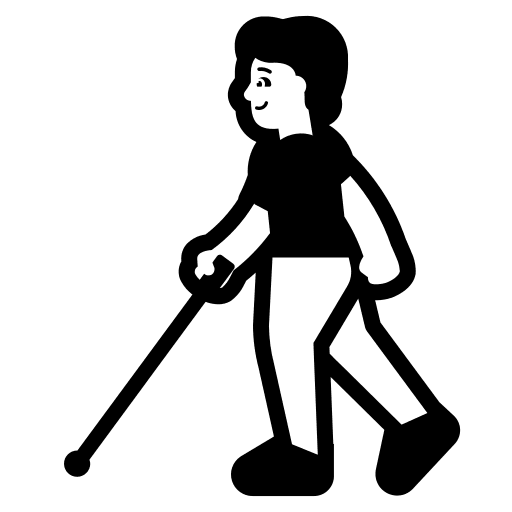 Person With White Cane (High Contrast) Free Open-Source SVG Icon (Fluent Emoji High Contrast)