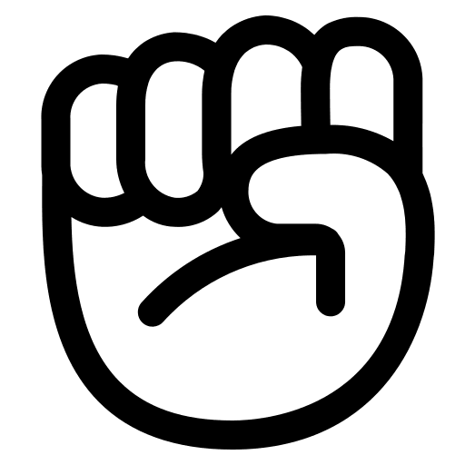 Raised Fist Gesture (High Contrast) Free Open-Source SVG Icon (Fluent Emoji High Contrast)