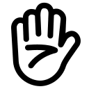 Raised Hand Gesture (High Contrast) Free Open-Source SVG Icon