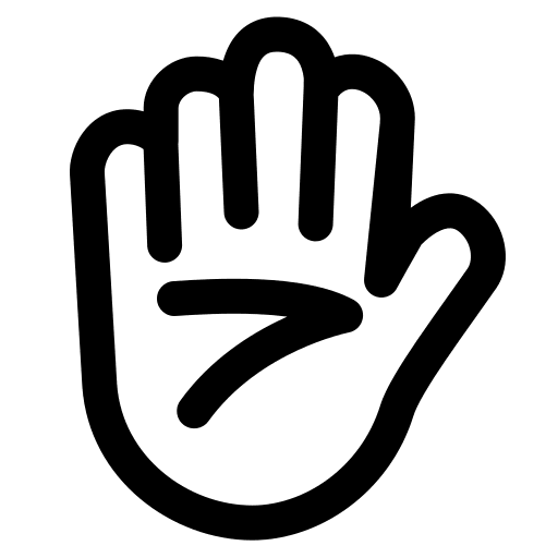 Raised Hand Gesture (High Contrast) Free Open-Source SVG Icon (Fluent Emoji High Contrast)