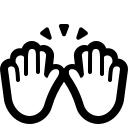 Raising Hands Gesture (High Contrast) Free Open-Source SVG Icon