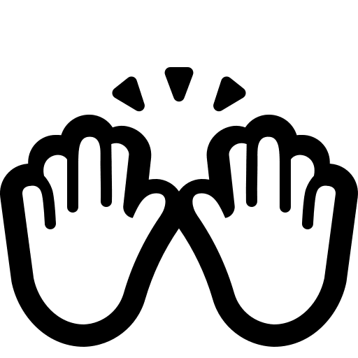 Raising Hands Gesture (High Contrast) Free Open-Source SVG Icon (Fluent Emoji High Contrast)