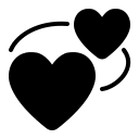 Revolving Hearts Symbol (High Contrast) Free Open-Source SVG Icon