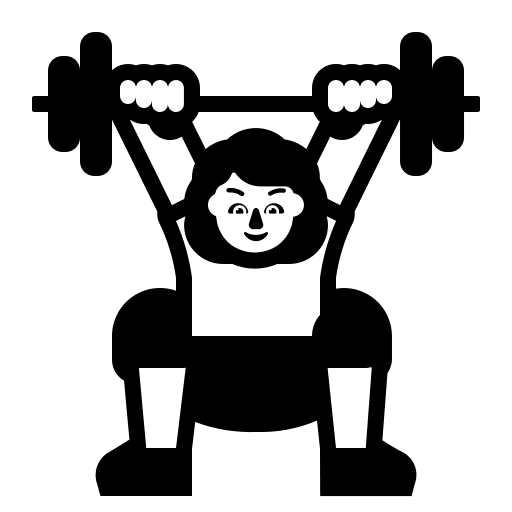 Woman Lifting Weights (High Contrast) Free Open-Source SVG Icon (Fluent Emoji High Contrast)