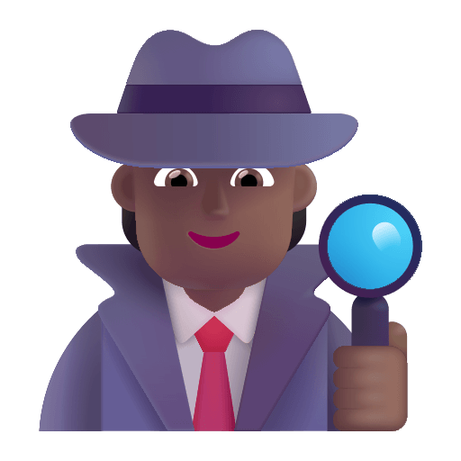 Medium Dark Detective Character (Fluent) Free Open-Source SVG Icon (Fluent Emoji)