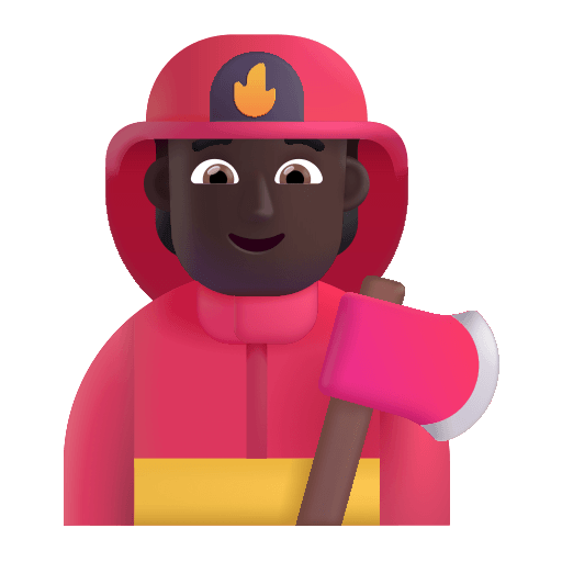 Dark Firefighter Character (Fluent) Free Open-Source SVG Icon (Fluent Emoji)