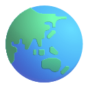 Globe Showing Asia and Australia (Fluent) Free Open-Source SVG Icon