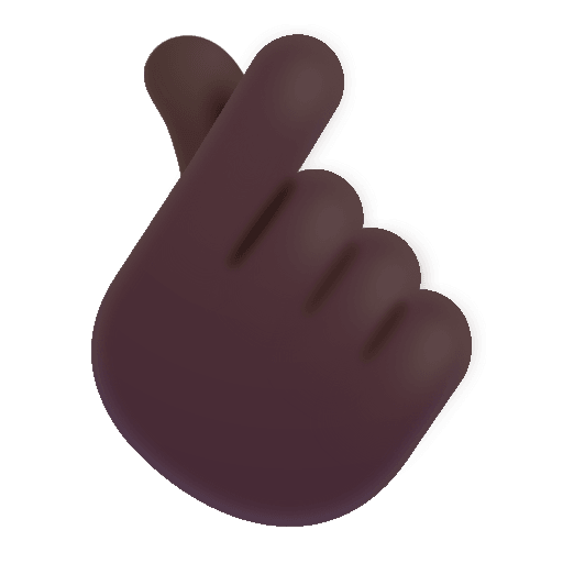 Dark Hand Gesture with Index Finger and Thumb Crossed (Fluent) Free Open-Source SVG Icon (Fluent Emoji)