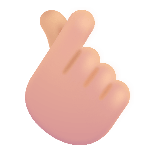 Medium Light Hand Gesture with Index Finger and Thumb Crossed Free Open-Source SVG Icon (Fluent Emoji)