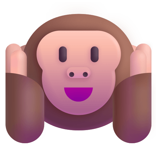 Hear No Evil Monkey (Fluent) Free Open-Source SVG Icon (Fluent Emoji)