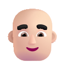 Bald Man Emoji (Light) Free Open-Source SVG Icon