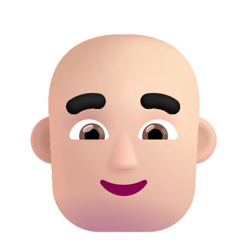 Bald Man Emoji (Light) Free Open-Source SVG Icon (Fluent Emoji)