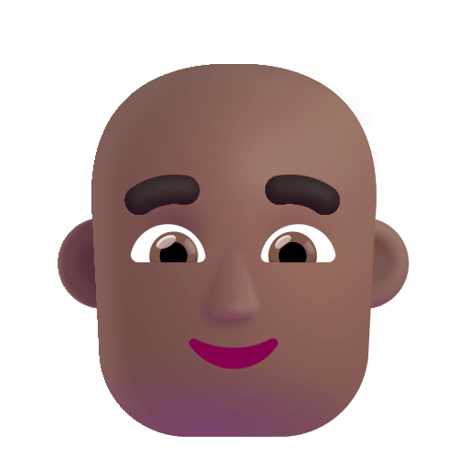 Medium Dark Bald Man (Fluent) Free Open-Source SVG Icon (Fluent Emoji)