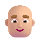 Medium Light Bald Man (Fluent) Free Open-Source SVG Icon