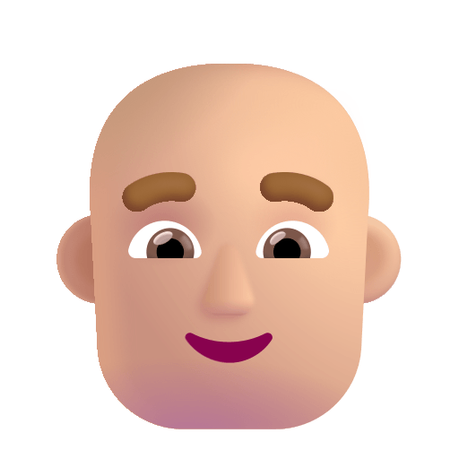 Medium Light Bald Man (Fluent) Free Open-Source SVG Icon (Fluent Emoji)