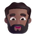 Medium Dark Bearded Man (Fluent) Free Open-Source SVG Icon