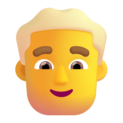 Blonde Haired Man Free Open-Source SVG Icon (Fluent Emoji)