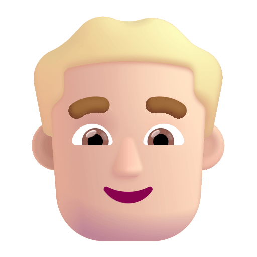 Blonde Haired Man (Fluent) Free Open-Source SVG Icon (Fluent Emoji)