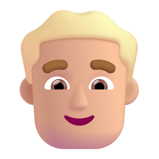 Medium Light Blonde Haired Man (Fluent) Free Open-Source SVG Icon (Fluent Emoji)