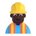 Dark Skin Tone Construction Worker (Fluent) Free Open-Source SVG Icon