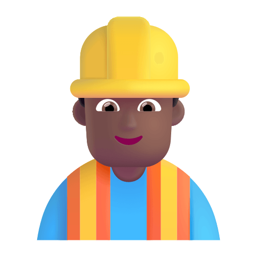 Medium Dark Skin Tone Construction Worker (Fluent) Free Open-Source SVG Icon (Fluent Emoji)