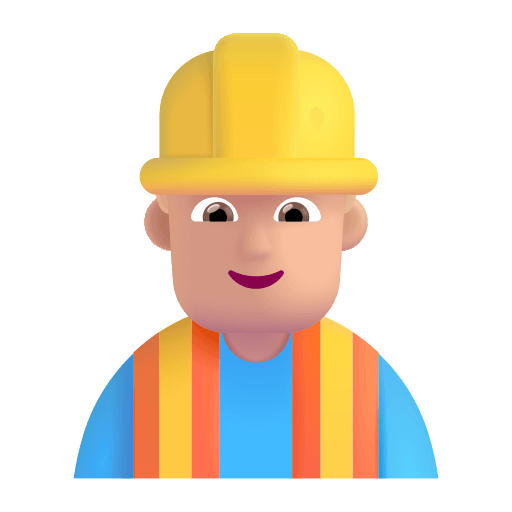 Medium Light Construction Worker (Fluent Emoji) Free Open-Source SVG Icon (Fluent Emoji)