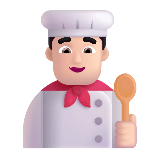 Light Skin Tone Male Chef Free Open-Source SVG Icon (Fluent Emoji)