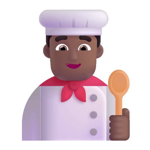 Medium Dark Skin Tone Male Chef Free Open-Source SVG Icon (Fluent Emoji)