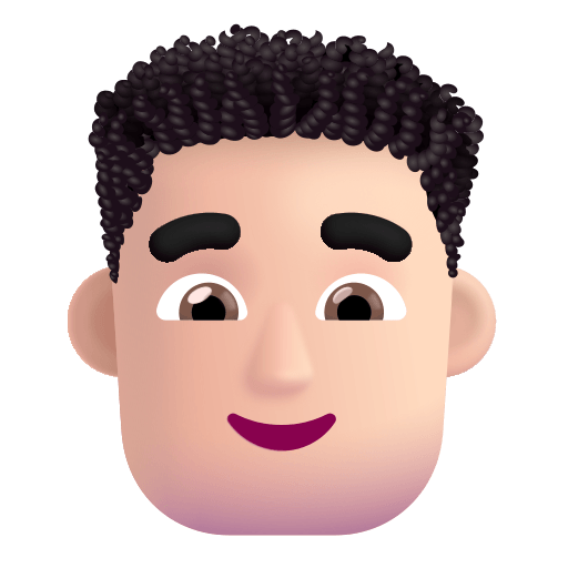 Light Curly Hair Man (Fluent) Free Open-Source SVG Icon (Fluent Emoji)