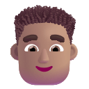 Medium Curly Haired Man (Fluent) Free Open-Source SVG Icon