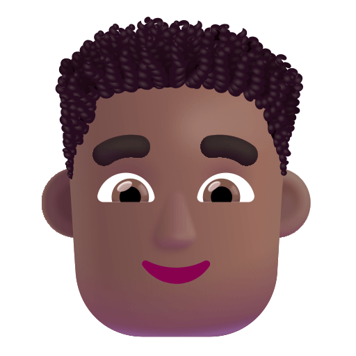 Medium Dark Curly Haired Man (Fluent) Free Open-Source SVG Icon (Fluent Emoji)