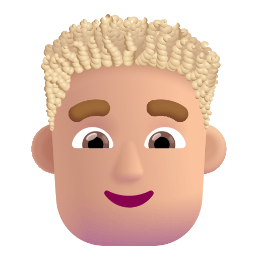 Medium Light Curly Haired Man (Fluent) Free Open-Source SVG Icon (Fluent Emoji)