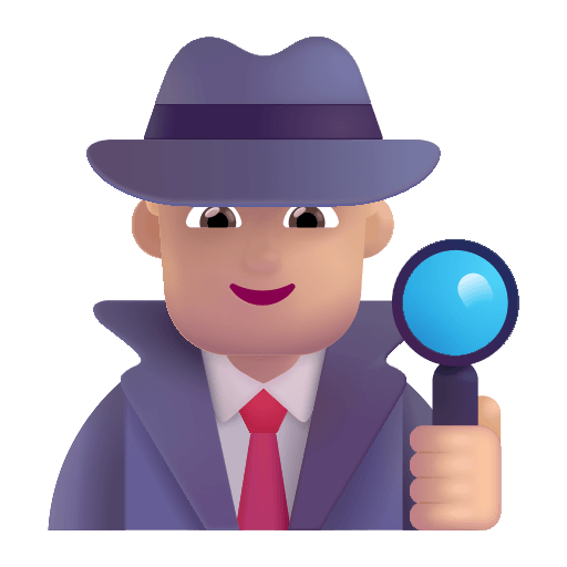 Medium-Light Male Detective Character (Fluent) Free Open-Source SVG Icon (Fluent Emoji)