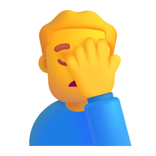 Man Facepalming Emotion (Fluent) Free Open-Source SVG Icon (Fluent Emoji)