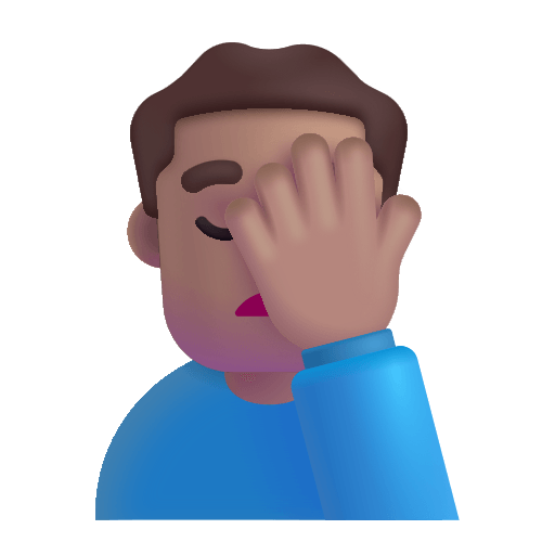 Medium Man Facepalming (Fluent) Free Open-Source SVG Icon (Fluent Emoji)