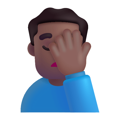 Medium Dark Man Facepalming (Fluent) Free Open-Source SVG Icon (Fluent Emoji)