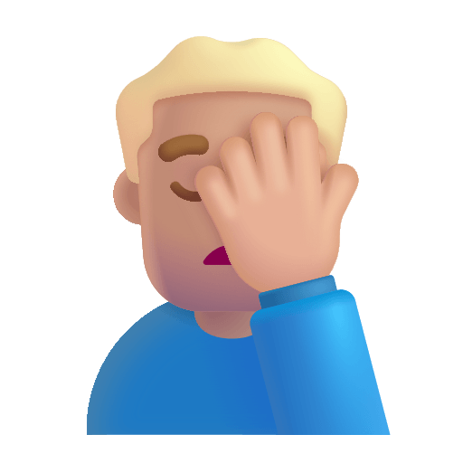 Medium-Light Man Facepalming (Fluent) Free Open-Source SVG Icon (Fluent Emoji)