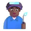 Medium Dark Skin Tone Male Factory Worker (Fluent) Free Open-Source SVG Icon