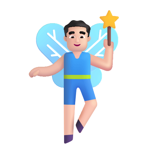 Light Fairy Man (Fluent) Free Open-Source SVG Icon (Fluent Emoji)