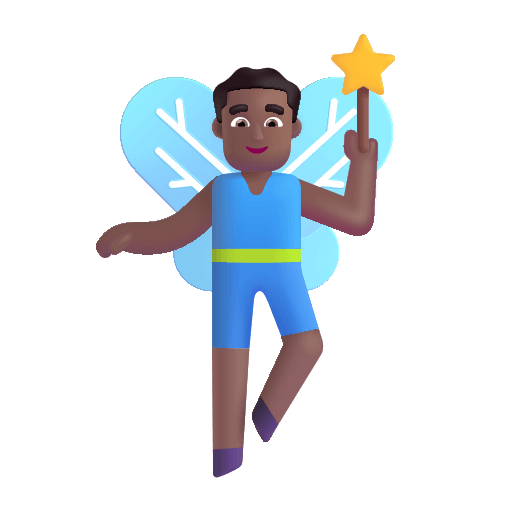 Medium Dark Fairy Man (Fluent) Free Open-Source SVG Icon (Fluent Emoji)