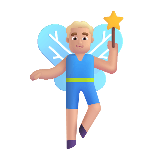 Medium Light Fairy Man (Fluent) Free Open-Source SVG Icon (Fluent Emoji)