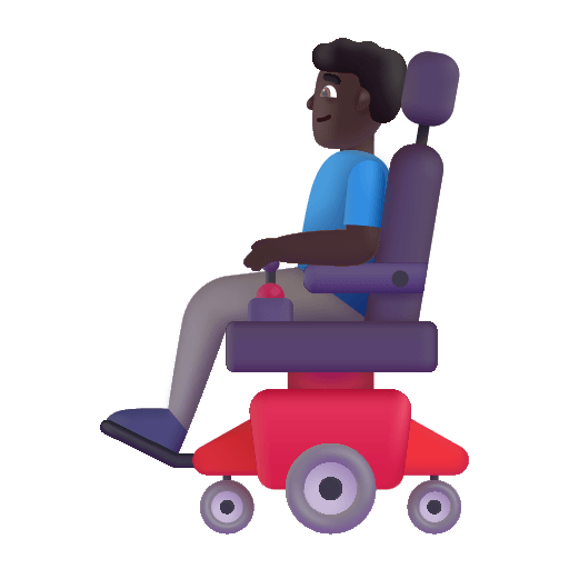 Dark Man in Motorized Wheelchair (Fluent) Free Open-Source SVG Icon (Fluent Emoji)