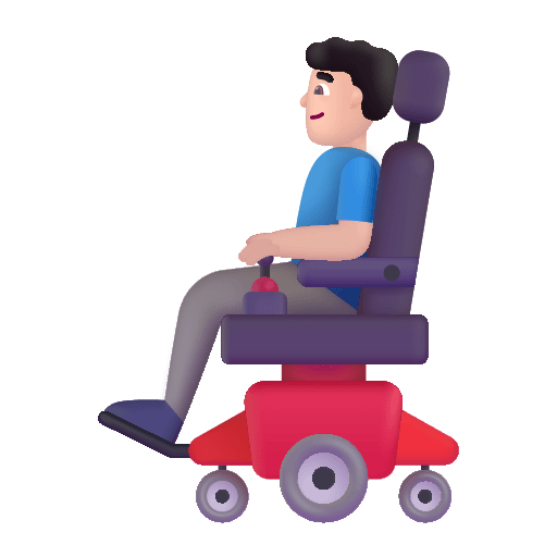 Man in Motorized Wheelchair (Light) Free Open-Source SVG Icon (Fluent Emoji)