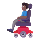 Medium Dark Man in Motorized Wheelchair Free Open-Source SVG Icon