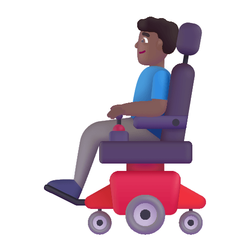 Medium Dark Man in Motorized Wheelchair Free Open-Source SVG Icon (Fluent Emoji)