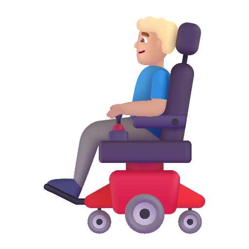 Medium-Light Man in Motorized Wheelchair Free Open-Source SVG Icon (Fluent Emoji)