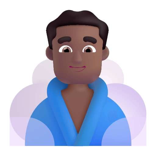 Medium Dark Man in Steamy Room (Fluent) Free Open-Source SVG Icon (Fluent Emoji)